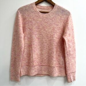 By Malene Birger Wool Mohair Blend Sweater Crewneck Pink Marled Knit Size Medium